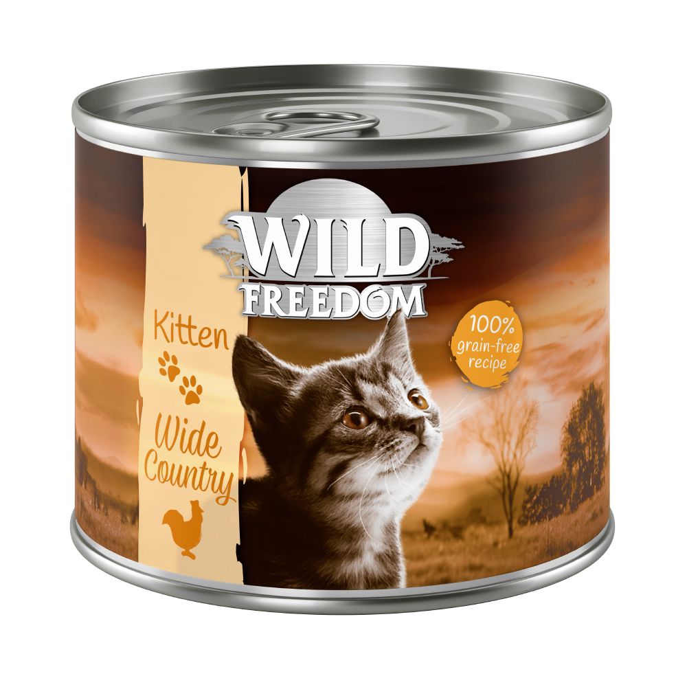 Wild Freedom Kitten, 12 x 200 g - Wide Country – Cielęcina i kurczak