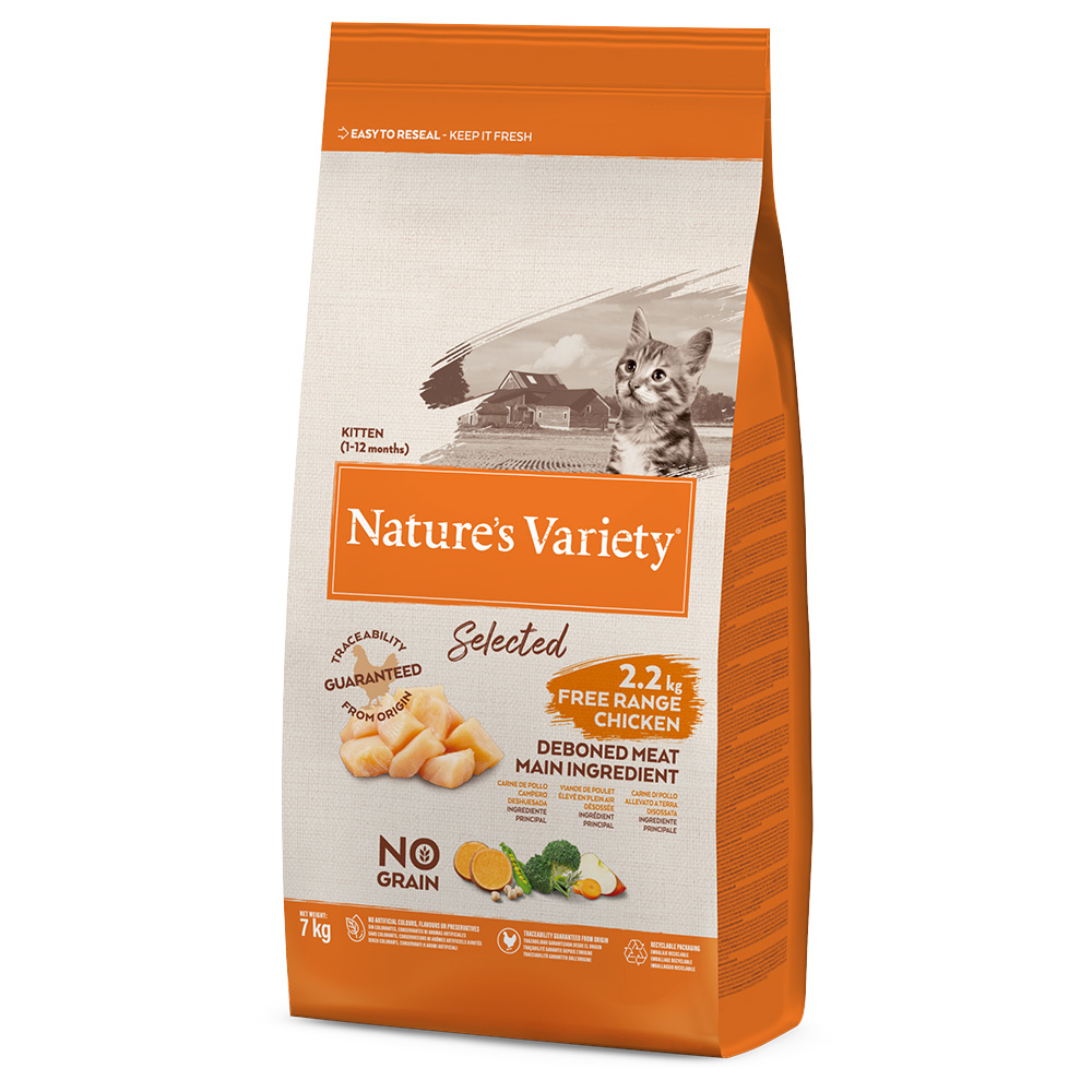 Natures Variety Nature's Variety Selected Kitten, kurczak z wolnego wybiegu - 2 x 7 kg