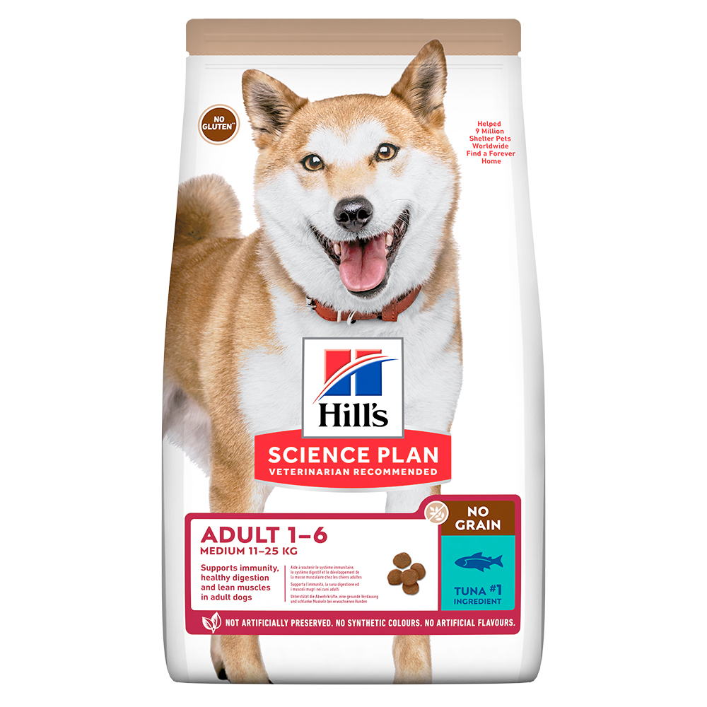 Hills Science Plan Science Plan Adult 1-6 No Grain Medium, tuńczyk - 2 x 14 kg