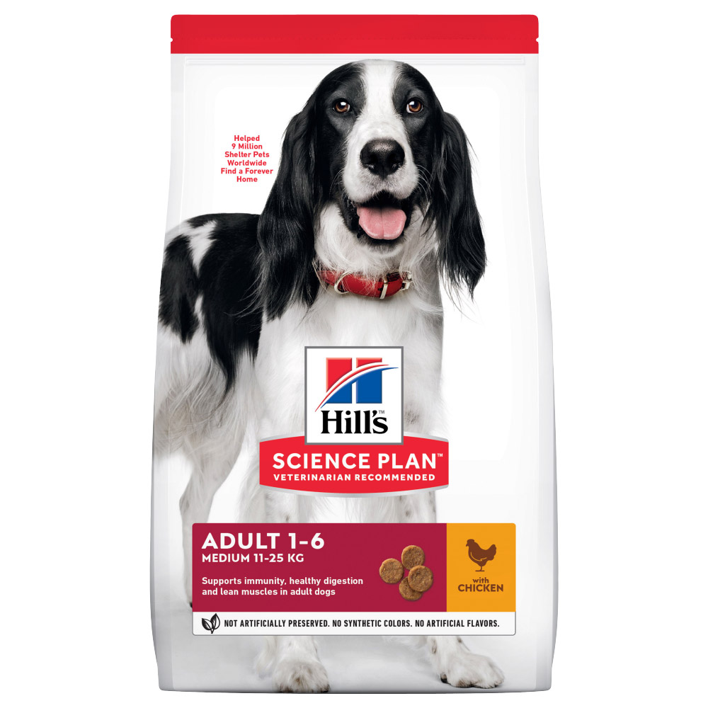 Hill's Science Plan Adult 1–6 Medium, z kurczakiem - 2,5 kg