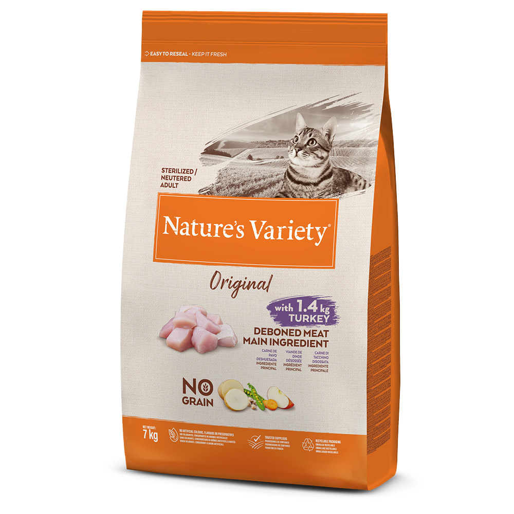 Natures Variety Nature's Variety Original No Grain Sterlised, indyk - 7 kg