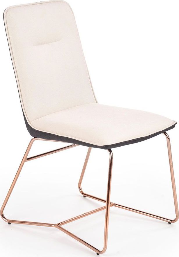 Elior Krzesło w stylu glamour Malibu - kremowy + popielaty