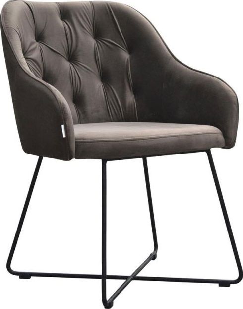 Elior Szary fotel pikowany do salonu - Harpos 4X