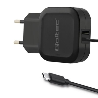 Qoltec Ładowarka sieciowa 17W | 5V | 3.4A | USB + USB typ C (50190)