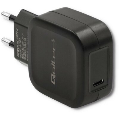Qoltec ŁADOWARKA SIECIOWA USB TYP C, PD, 5V, 3A, 20W, CZARNA 2_361504