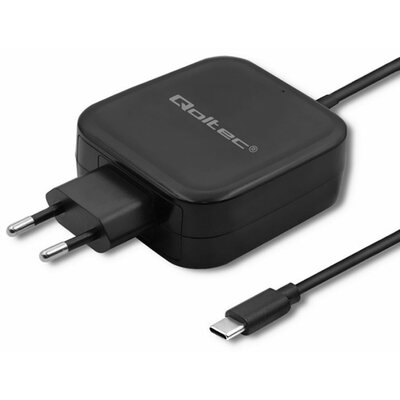 Qoltec ŁADOWARKA SIECIOWA 65W | 5-20V | 3-3.25A | USB TYP C | PD | CZARNA 51712
