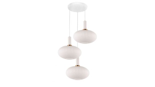 Lumina Deco Deco Flori lampa wisząca 3-punktowa biała LDP 1216-3-RD (WT+WT)