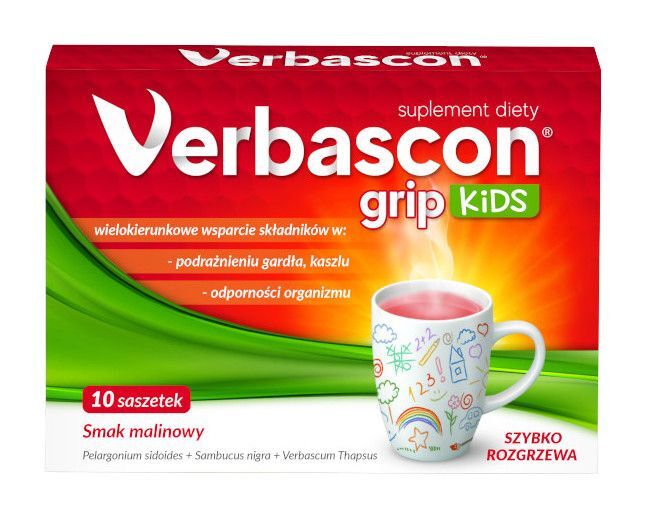 Polski Lek Verbascon Grip Kids 10 saszetek