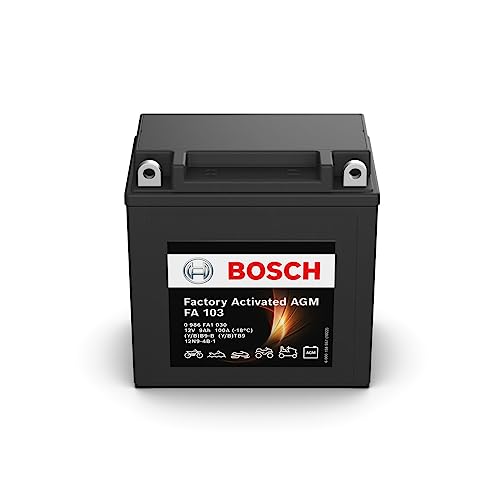 Bosch 0986FA1030 akumulator motocyklowy 9 Ah 100 A technologia żelowa, akumulator rozruchowy w jakości oryginalnego wyposażenia, odporny na cykle przechowywania, nie wymaga konserwacji, czarny