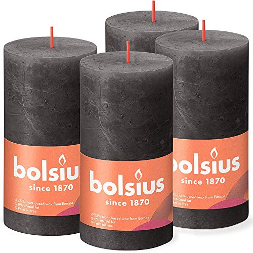 Bolsius Świece pieńkowe Shine, 6 szt., 130x68 mm, szarość burzy Sfeerpunt