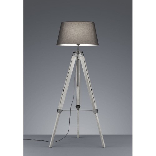 Reality Leuchten Reality lampy lampa podłogowa, stelaż drewniany/abażur z materiału, E27, 60 W, biały, 72 x 72 x 143 cm R40991011 Tripod