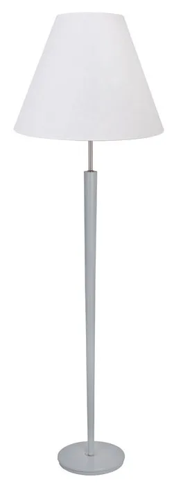 Szara drewniana lampa stojąca z abażurem - S240 C0-F96