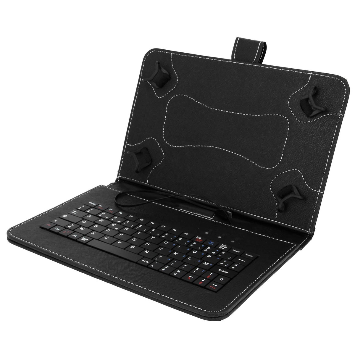 Etui Folio z klawiaturą AZERTY 10'' Tablet - Czarny - Funkcja podpórki