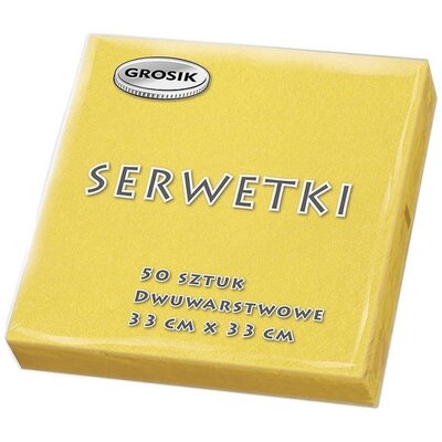 Grosik serwetki 33x33cm 2W, 50szt. żółty
