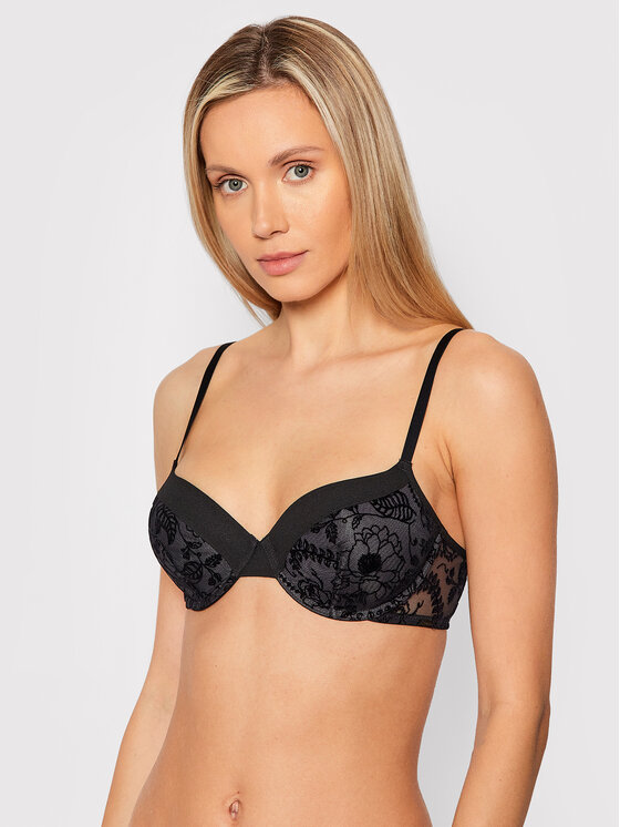 Calvin Klein Underwear Biustonosz z fiszbiną 000QF6639E Czarny