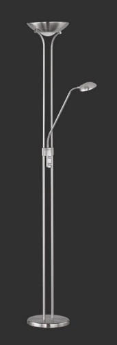 Reality Leuchten lampa stojąca, żarówki SMD-LED 20 W, 5 W w zestawie, odrębna regulacja ściemniacza światła lampy głównej oraz bocznej lampki, wysokość 180 cm R42292107