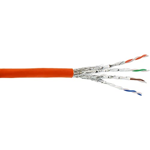 InLine Kabel instalacyjny S/FTP PiMF Cat.7a AWG23 1200MHz halogen free pomarańczowy 100m 70100I