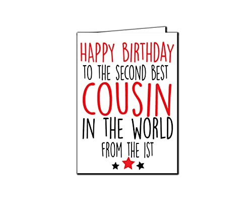 Cheeky Chops Zabawna kartka urodzinowa niegrzeczna - 2. najlepszy kuzyn na świecie C238