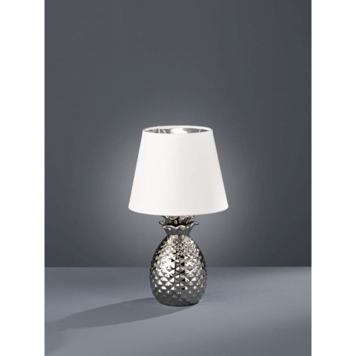 Reality Leuchten Ceramiczna lampa stołowa Pineapple, srebrna