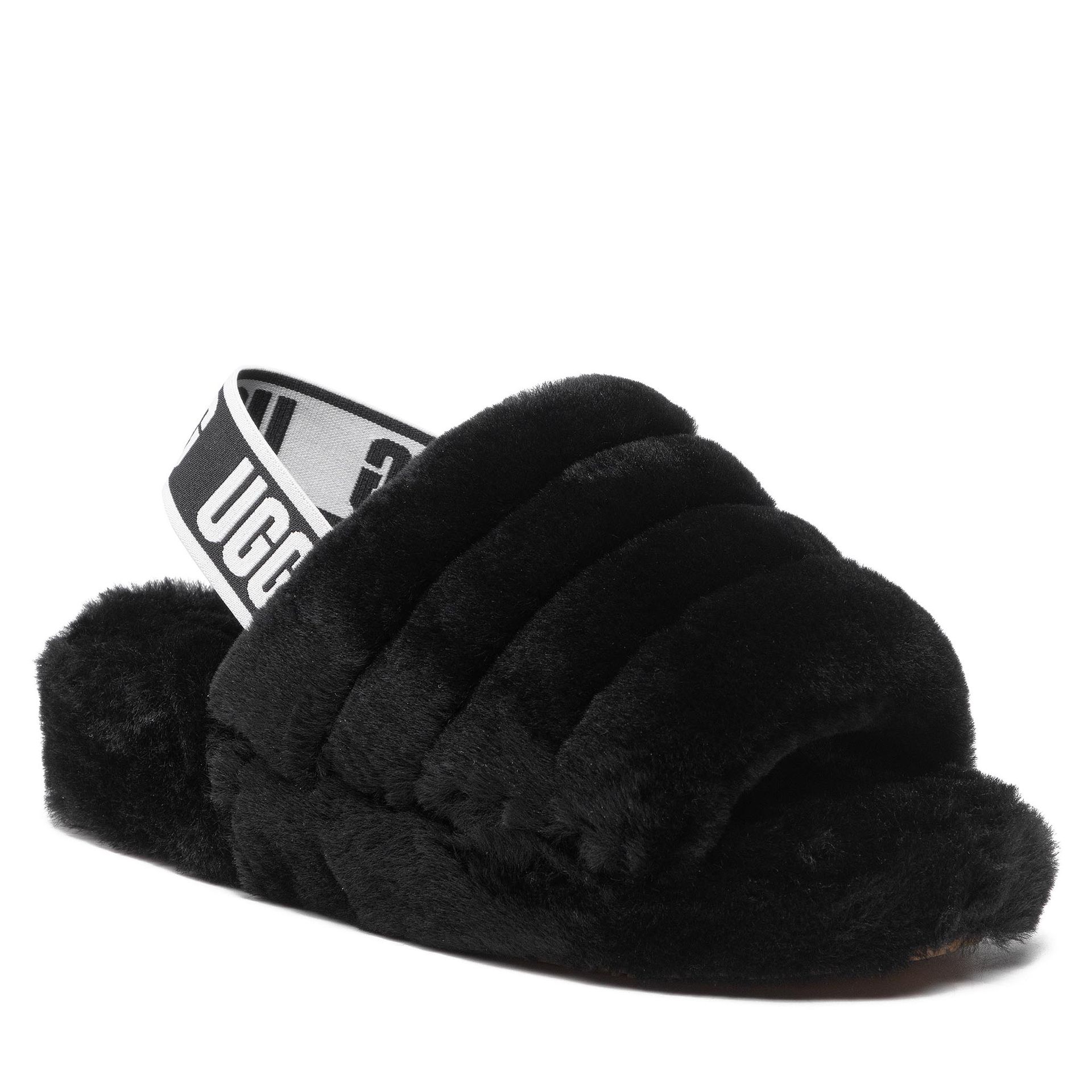 Kapcie UGG - W Fluff Yeah Slide 1095119 W/Blk