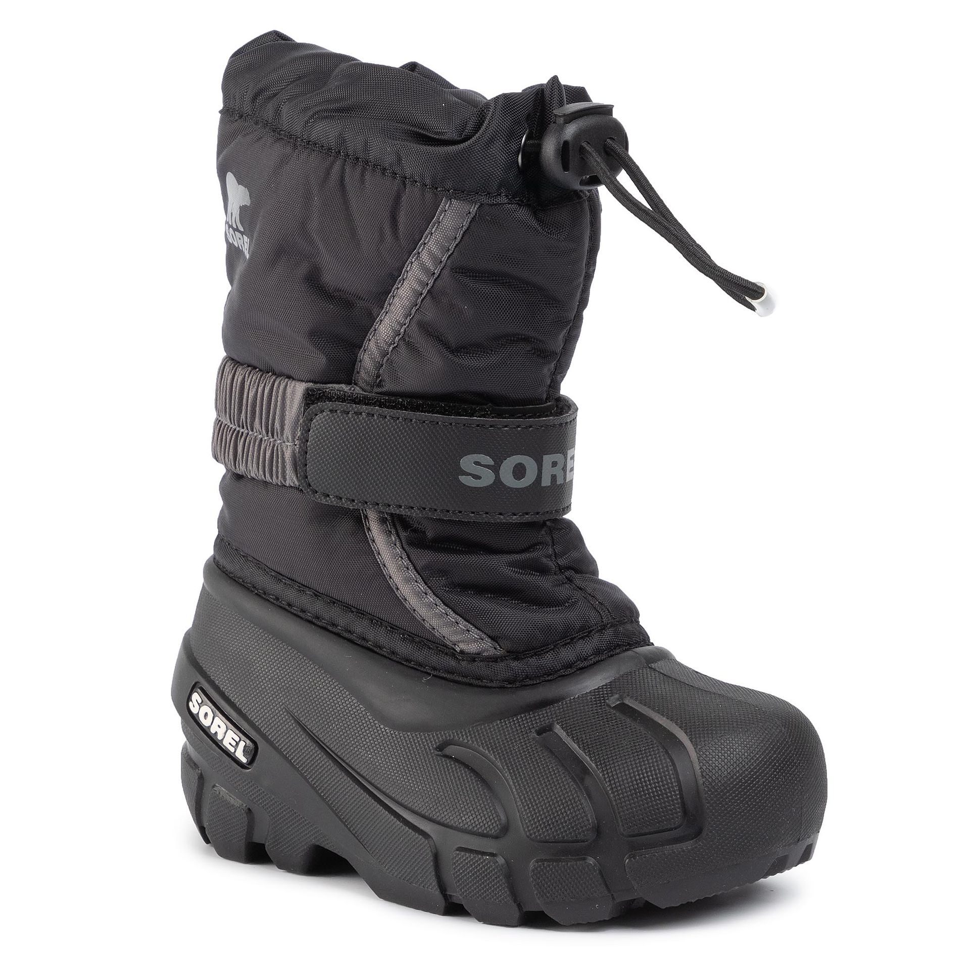 Sorel Śniegowce Childrens Flurry NC1695 Black/City Grey 016
