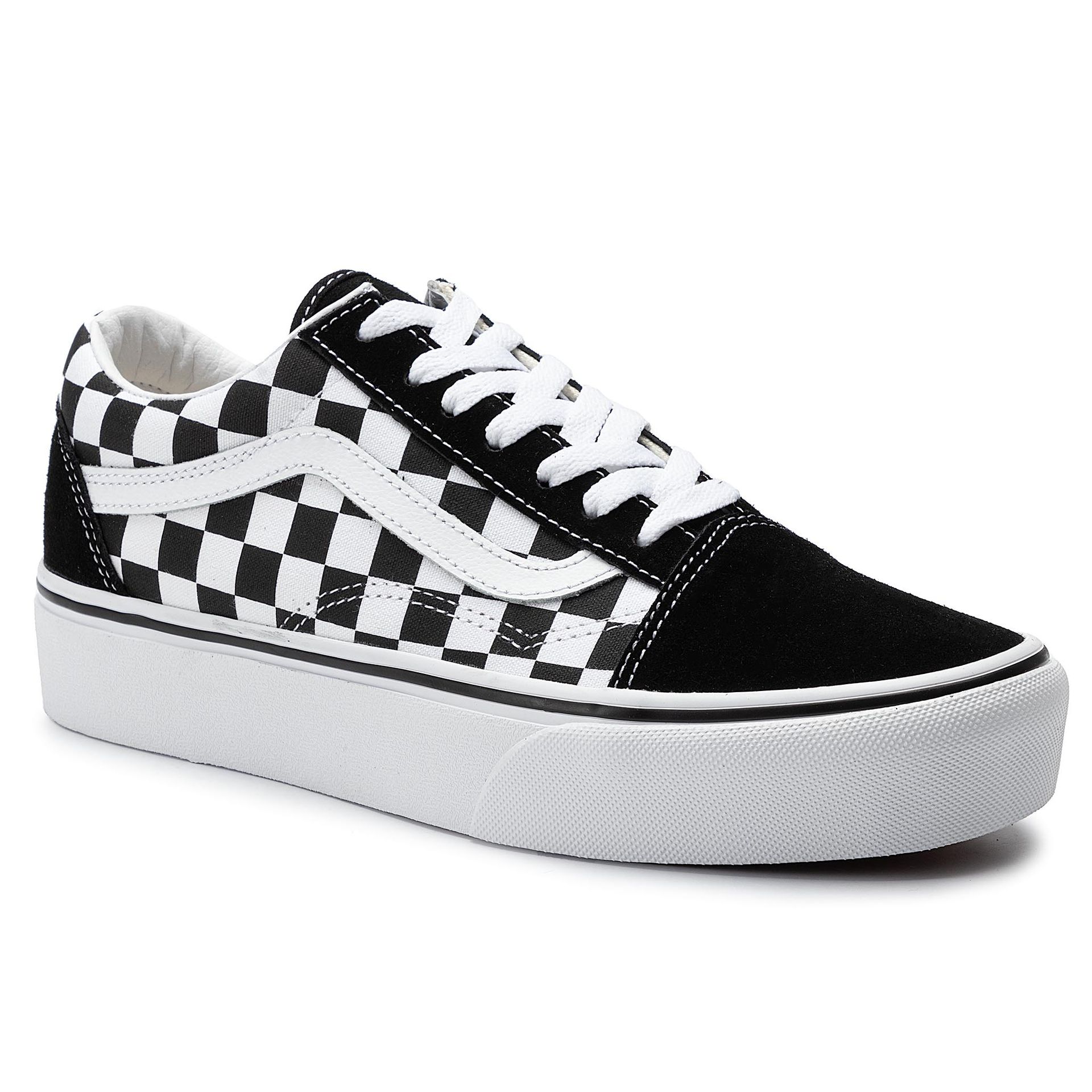 Vans Tenisówki Old Skool Platfor VN0A3B3UHRK1 (Checkerboard) Blk/Tr Wht