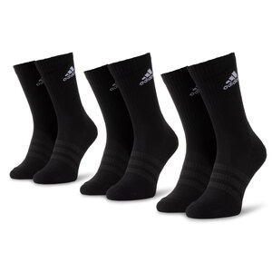 Adidas Zestaw 3 par wysokich skarpet unisex Cush Crw 3Pp DZ9357 Black/Black/White