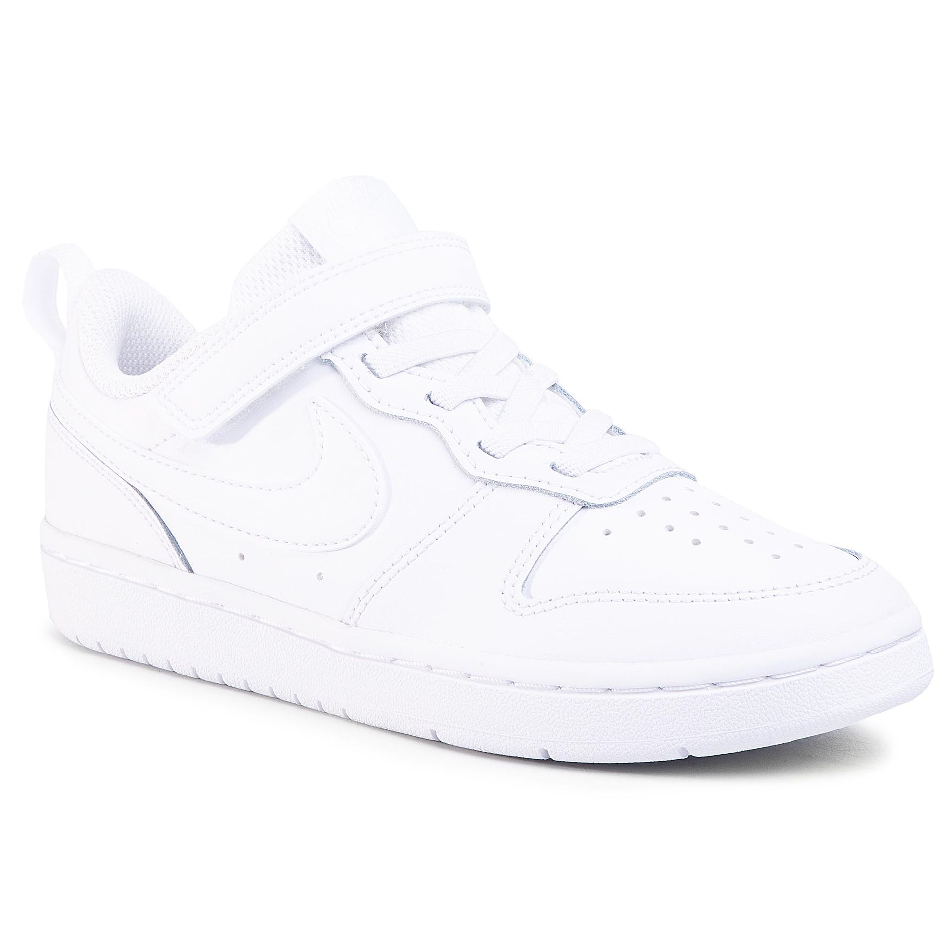 Nike Buty Court Borough Low 2 (Psv) BQ5451 100 White/White/White