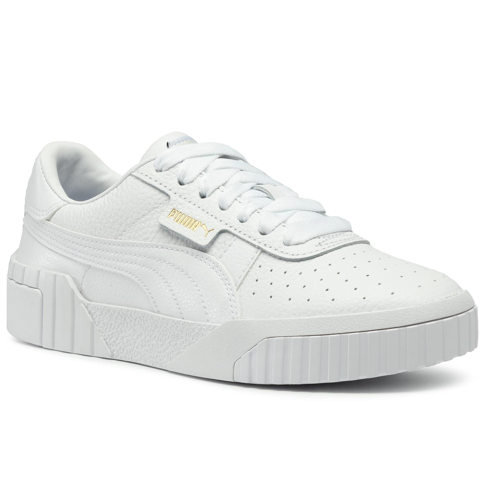 PUMA Damskie trampki Cali Nubuck WN Low-Top, Puma White Green Gables - 38 EU