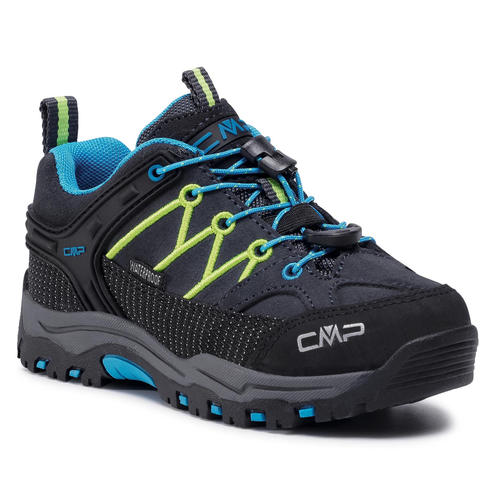Buty trekkingowe dziecięce - CMP Kids Rigel Low Trekking  Shoes Wp 3Q13244 Antracite/Yellow Fluo 34UF - grafika 1