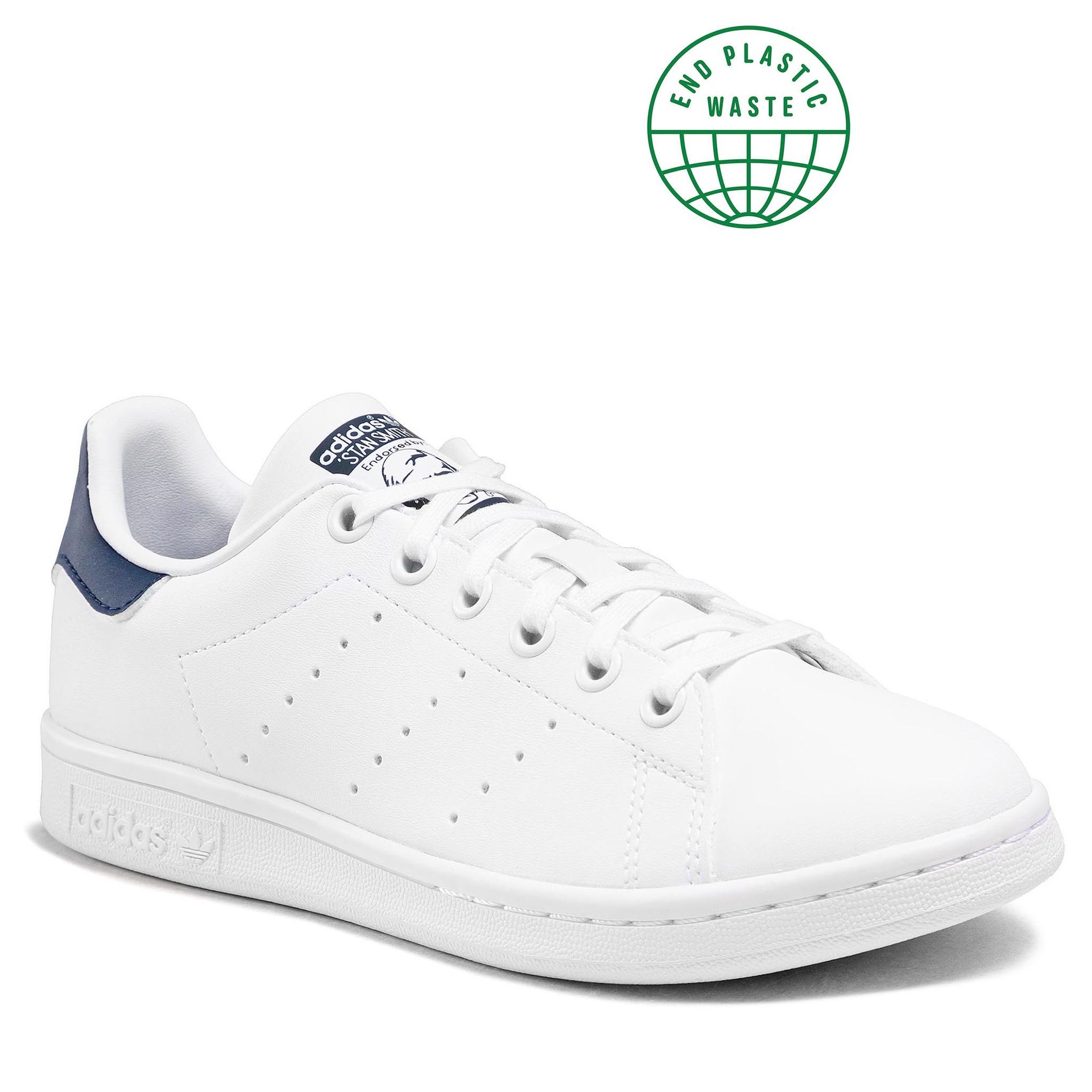 Adidas Buty Stan Smith J H68621 Ftwwht/Ftwwht/Dkblue