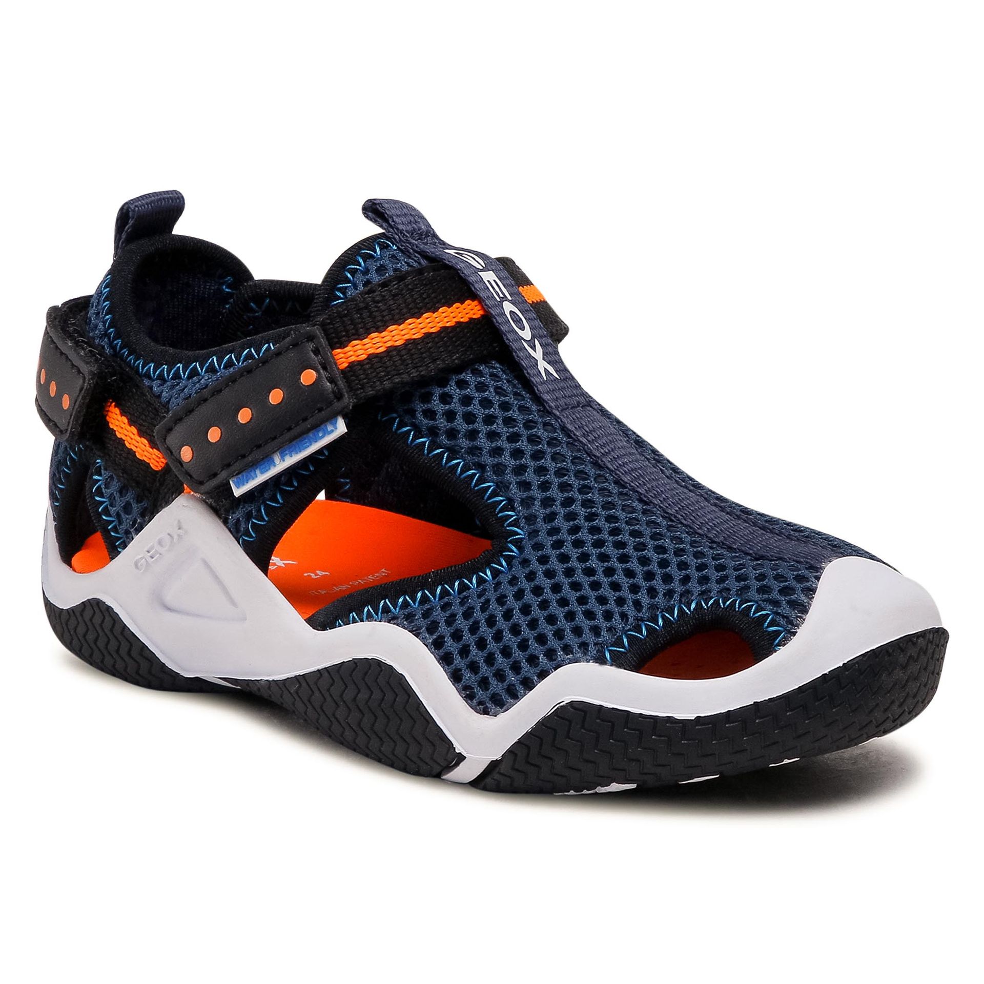 Geox Sandały J Wader B. A J1530A 00014 C4074 M Navy/Orangefluo