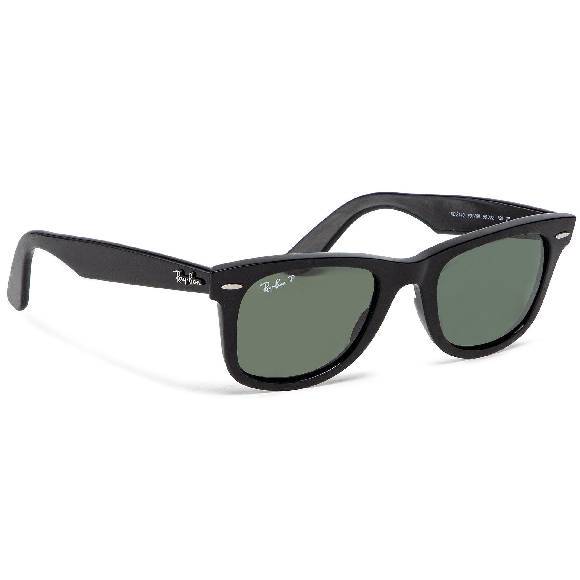Okulary przeciwsłoneczne RAY-BAN - Wayfarer 0RB2140 Black/Green Polaroized