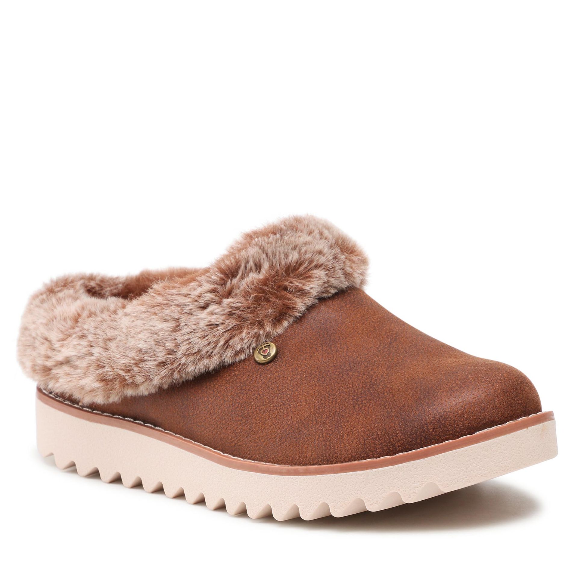 Kapcie SKECHERS - BOBS Winter Rock 113423/BRN Brown