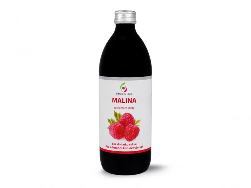 Symbiotics Symbiotics Sok z Malin 500ml Maliny naturalny bez konserwantów i cukru z vit.C - suplement diety