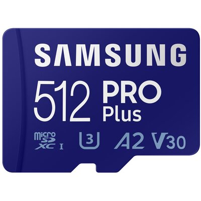 Samsung Karta PRO Plus 2021 MicroSDXC 512 GB Class 10 UHS-I/U3 A2 V30 MB-MD512KA/EU MB-MD512KA/EU