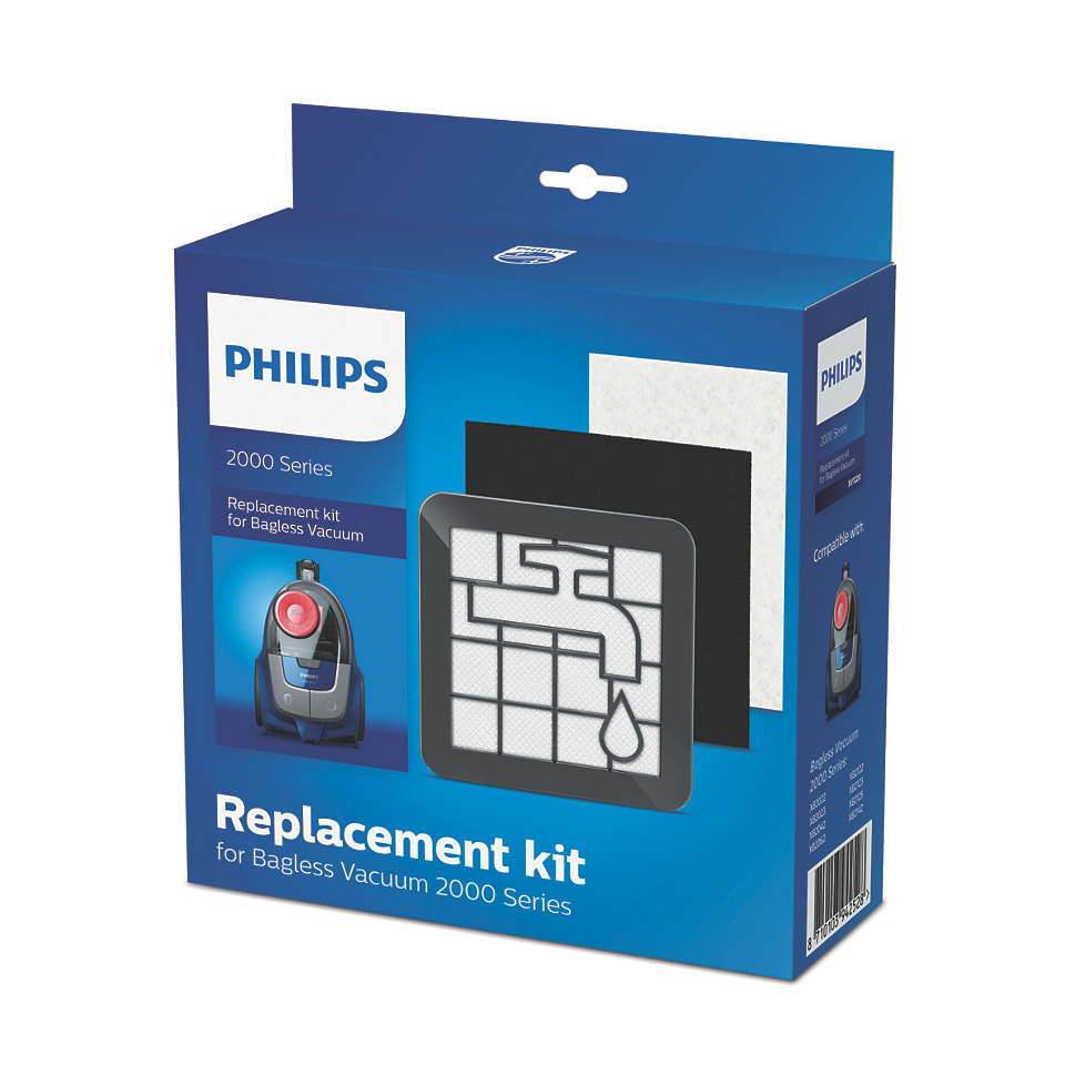 Philips XV1220/01, zestaw filtrów do bezworkowego odkurzacza serii 2000, czarny/biały XV1220/01