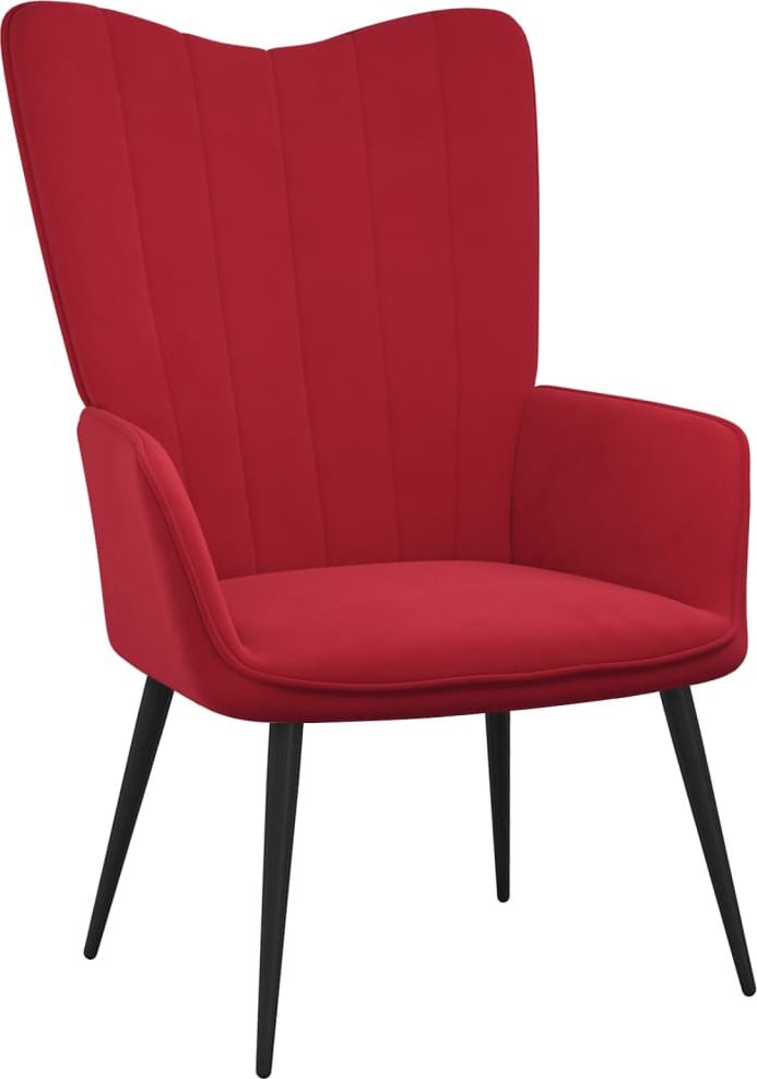 vidaXL Fotel, winna czerwień, obity aksamitem