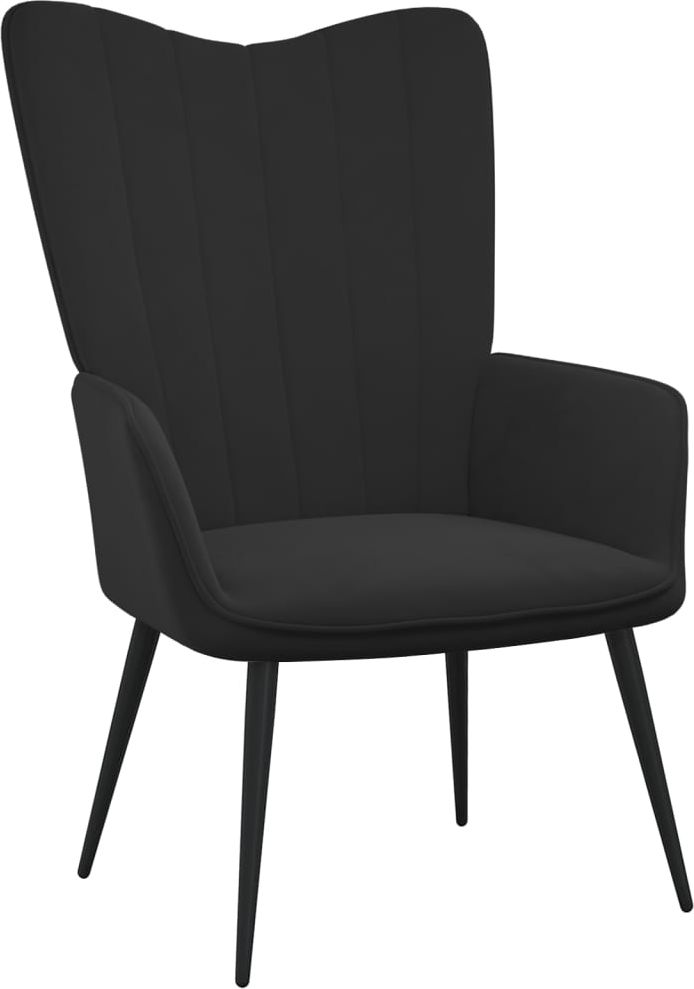 vidaXL Fotel, czarny, obity aksamitem
