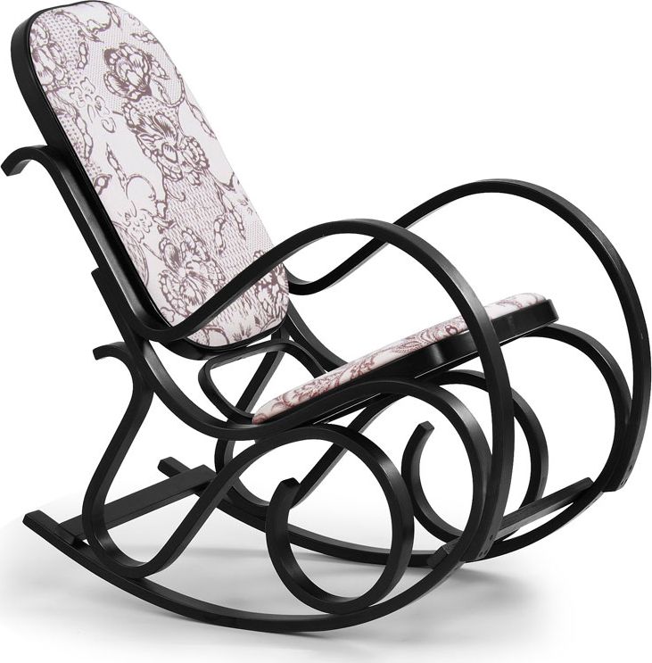 Profeos Drewniany fotel bujany w kolorze Wenge - Dixel