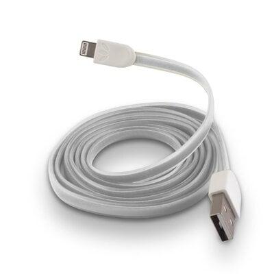 Forever Kabel USB do iPhone 5/6 silikonowy płaski biały