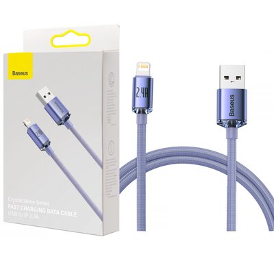 Baseus Kabel USB Lightning Crystal Shine 2 m Fioletowy