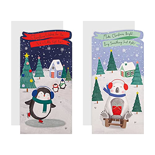 Hallmark Świąteczny portfel na pieniądze od Hallmark - 6 kart w 2 uroczych wzorach 25562431