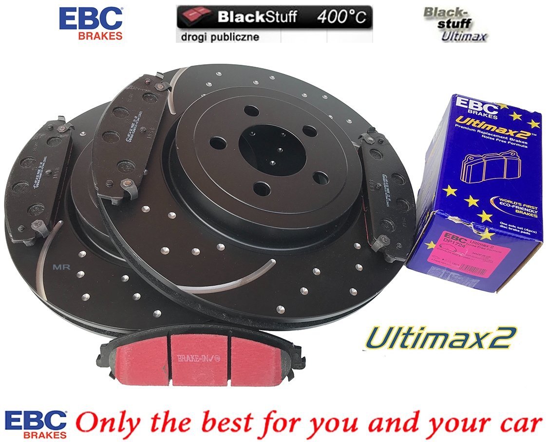 Przednie klocki Ultimax2 + tarcze hamulcowe 345mm EBC seria GD Dodge Challenger
