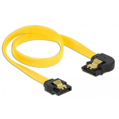 Delock SATA kątowy 20cm Żółty 82824