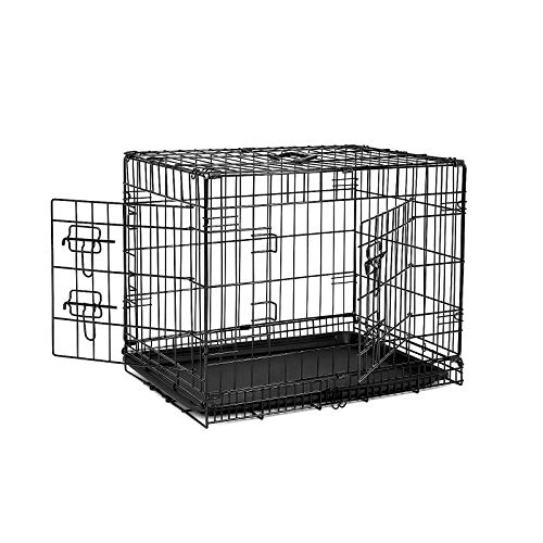 dibea skrzynka transportowa dla psów i małych zwierząt, stabilne pudełko z mocnego drutu, składana/składana, 2 drzwi, z podstawą (rozmiary do wyboru, S-XXXL) DC00491