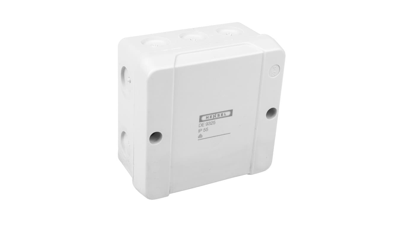 Hensel POLSKA DE 9325 Z Puszka do inst. wewn., szara, IP 55, 10 dławnic membranowych, z zac. 5-bieg., 2,5 mm2, Cu