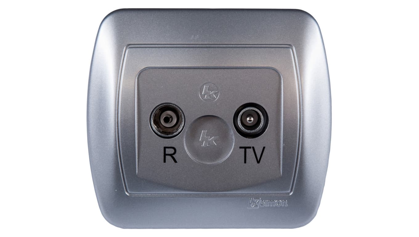 Kontakt Simon Gniazdo ścienne Akord antenowe RTV końcowe 3.5dB AAK/26 aluminium
