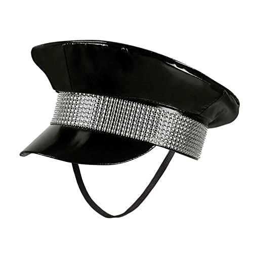 Boland Boland 33020  czapka Black Rock, czarno-srebrna z gumką, gwiazda rocka, punk-lady, kapelusz, kostium, karnawał, impreza tematyczna 33020