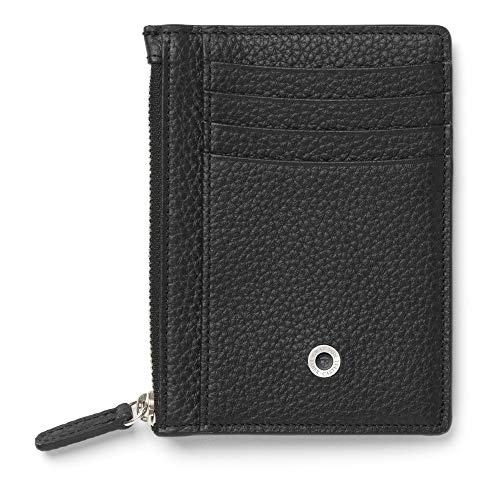 Etui na karty kredytowe od Graf von Faber Castell duże z zamkiem błyskawicznym, w kolorze czarnym